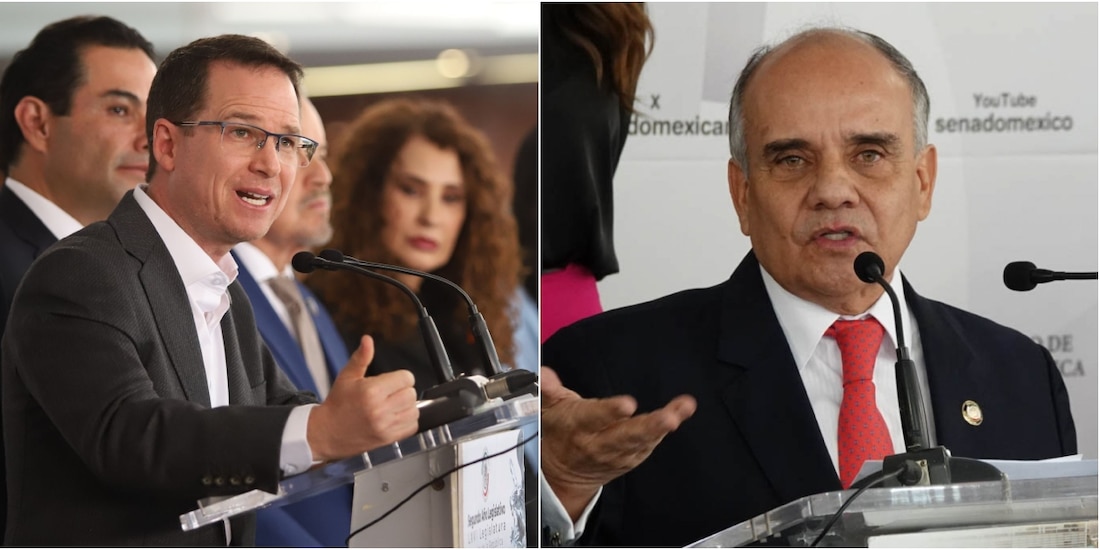 A la izquierda, el senador Ricardo Anaya, del PAN; a la derecha, el senador Manuel Añorve, del PRI.