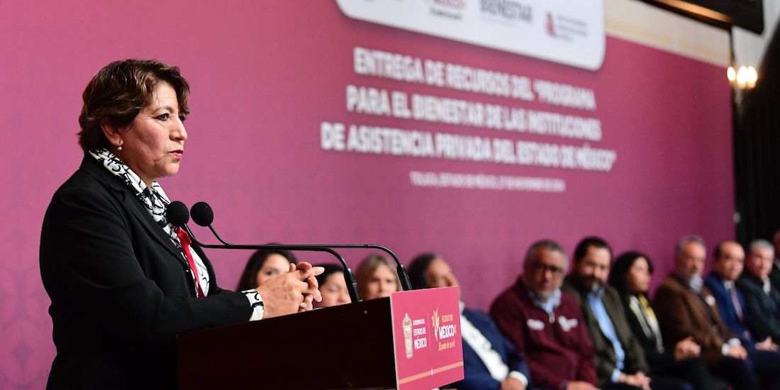 La Gobernadora del Estado de México, Delfina Gómez.