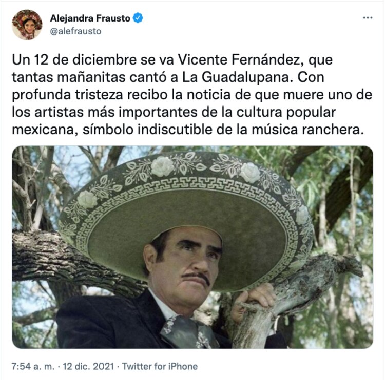 Reacción de la secretaria de Cultura federal.