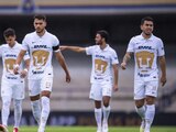 Jugadores de Pumas después de uno de sus partidos en Ciudad Universitaria en el Torneo Grita México Apertura 2021 de la Liga MX.
