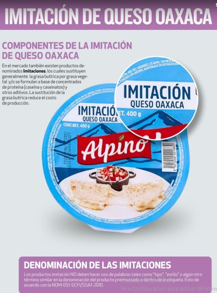 Imitación queso Oaxaca.