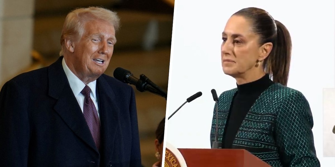 Claudia Sheinbaum y Donald Trump, en imágenes de archivo.