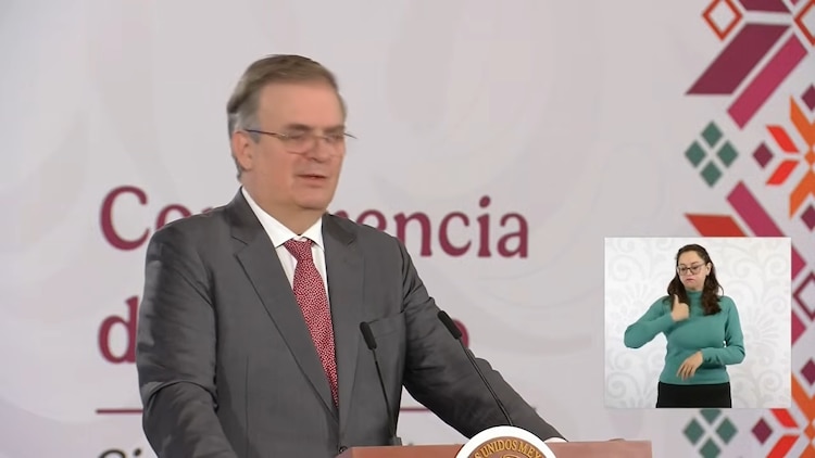Marcelo Ebrard este jueves en Palacio Nacional.
