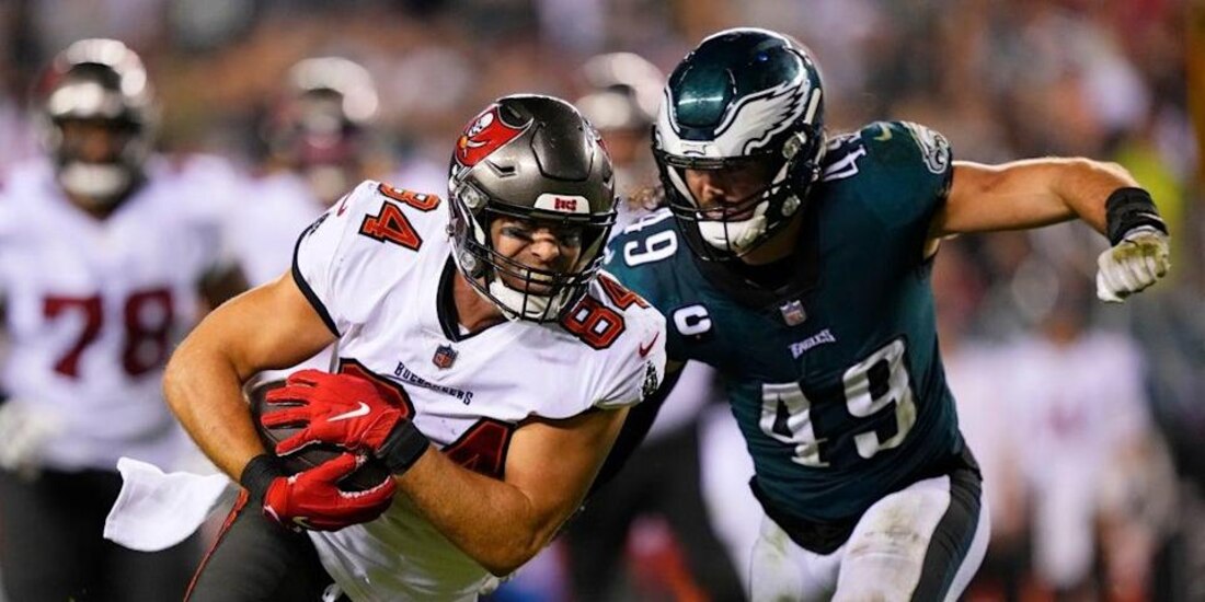 Una acción de un Philadelphia Eagles vs Tampa Bay Buccaneers de la NFL
