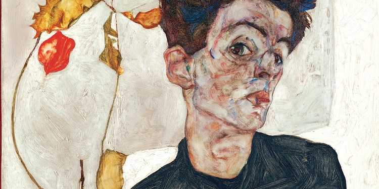 Egon Schiele, Self-Portrait with Physalis, 1912.