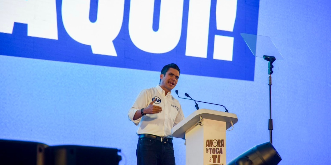 Jorge Romero, dirigente nacional del PAN, en un evento de su partido desde la CDMX.