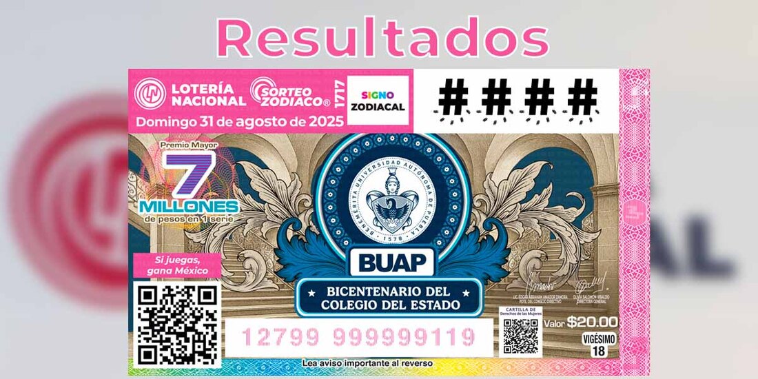Resultados Sorteo Zodiaco 1717 del 31 de agosto del 2025 de Lotería Nacional.