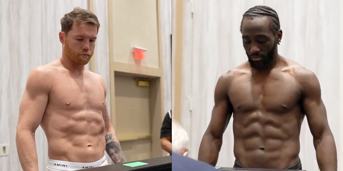 Canelo Álvarez y Terence Crawford cumplen con el pesaje oficial