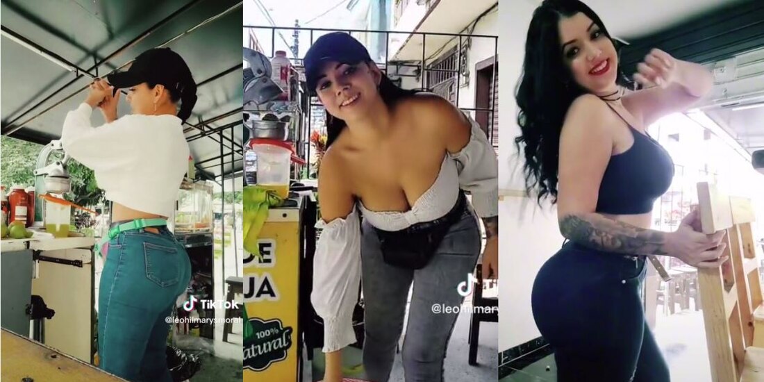 Vendedora de jugos cautiva en TikTok con su belleza y espectacular figura