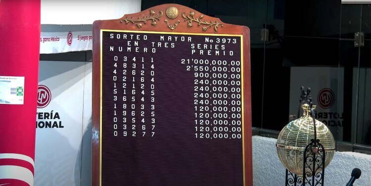 Lista de Ganadores del Sorteo Mayor 3973.