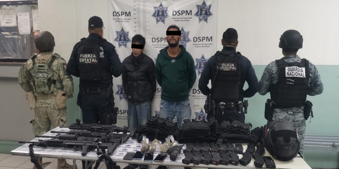 Entre las acciones relevantes destaca la detención de dos personas, una de ellas extranjera, en Mexicali, Baja California.