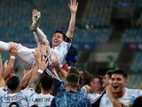 Messi celebra título con Argentina