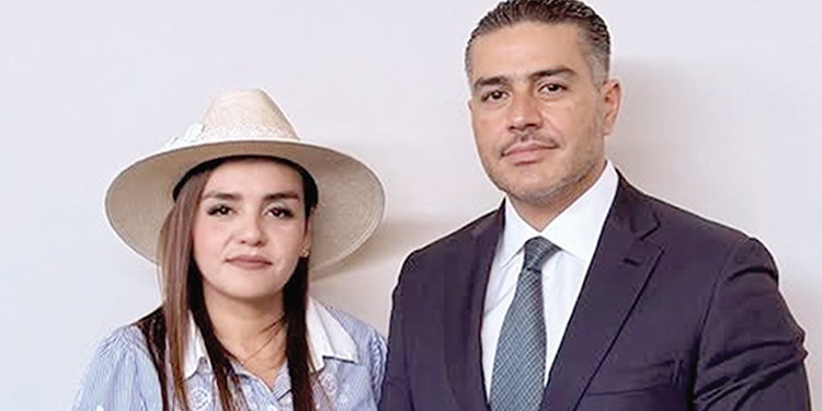 Grecia Quiroz, alcaldesa de Uruapan, y Omar García Harfuch, titular de la SSPC, ayer.