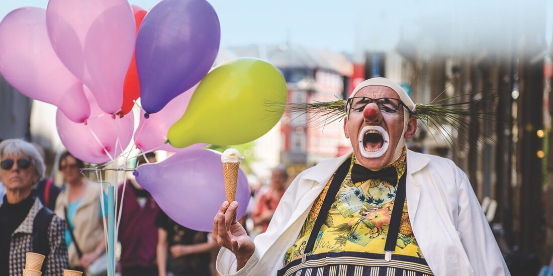 Paolo Nani, dando vida al famoso heladero.