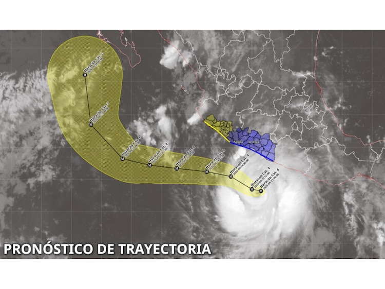 Trayectoria estimada del huracán "Polo".