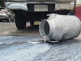 Productores de leche protestan