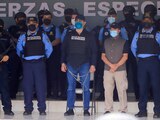 Juan Orlando Hernández, ayer, tras su captura en su casa.