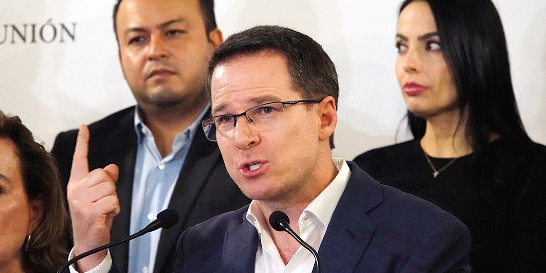 Ricardo Anaya en conferencia de prensa, en foto de archivo.