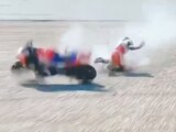El momento exacto del accidente sufrido por el piloto español Jorge Martín en los entrenamientos del Gran Premio de Portugal de MotoGP.