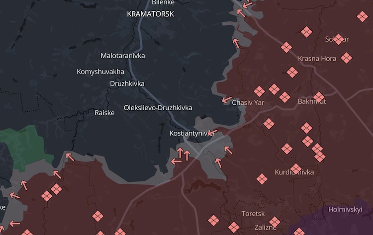 Rusia dijo el viernes que concretó la toma de Kostiantynivka en la región de Donetsk, eje clave del avance militar ruso en el este de Ucrania.