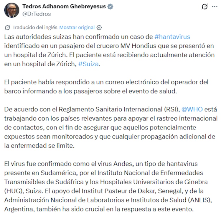 El pasajero ya se encuentra bajo tratamiento médico