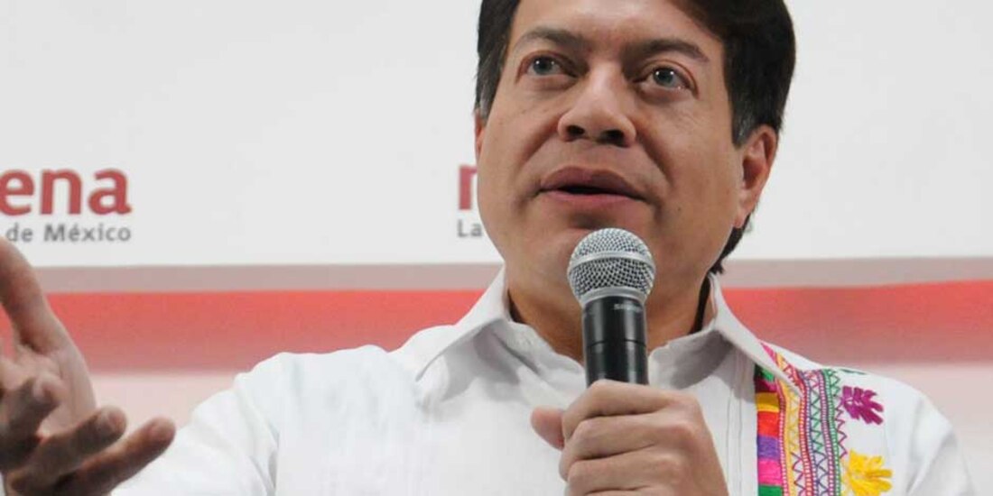 Mario Delgado, líder de Morena, durante una conferencia a inicios de enero de 2023