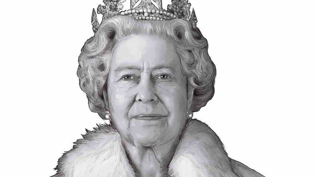 La reina Isabel II en una ilustración durante su Jubileo de Platino.