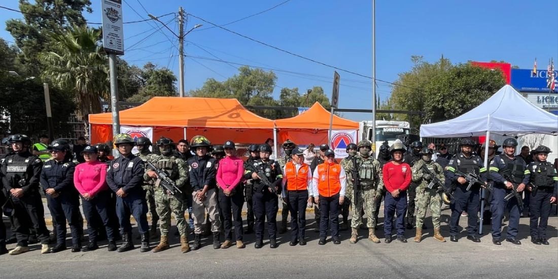 Azucena Cisneros da banderazo a Operativo Guadalupano Peregrino Seguro en Ecatepec.