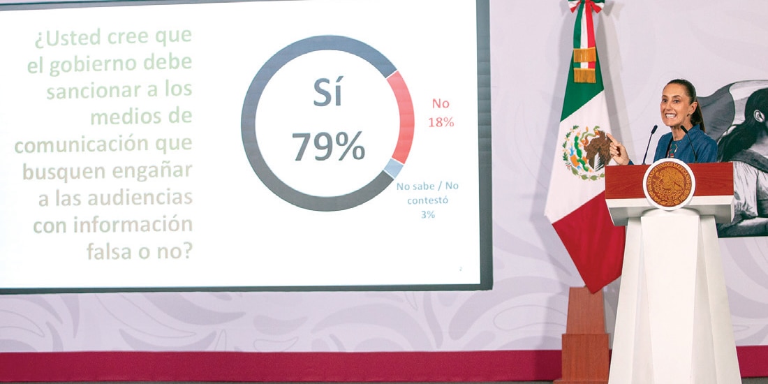 LA TITULAR del Ejecutivo federal, ayer, en conferencia de prensa