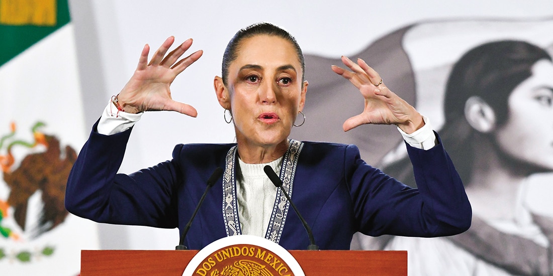 La mandataria federal, ayer, en conferencia de prensa en Palacio Nacional.