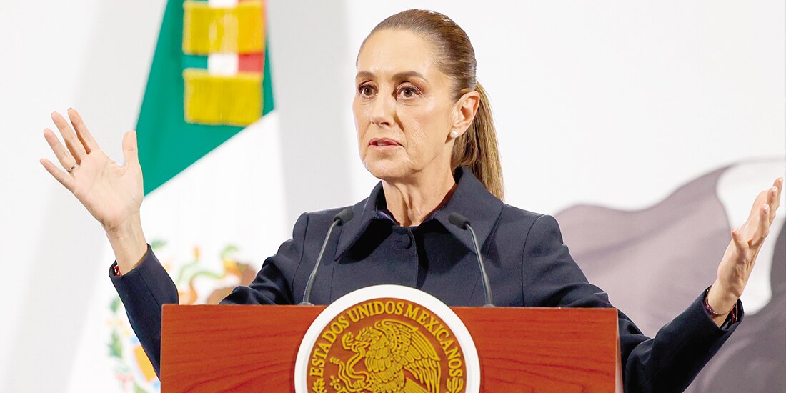 La mandataria Claudia Sheinbaum, ayer, en conferencia de prensa.