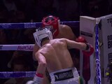Una acción de la pelea entre Julio César Chávez vs Macho Camacho Jr