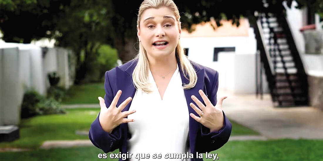 La mandataria estatal, en un videomensaje difundido ayer.