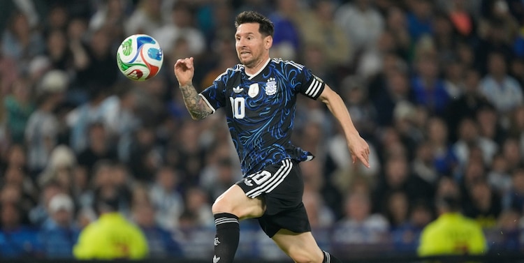 Lionel Messi en un partido con Argentina antes de la Copa del Mundo 2026