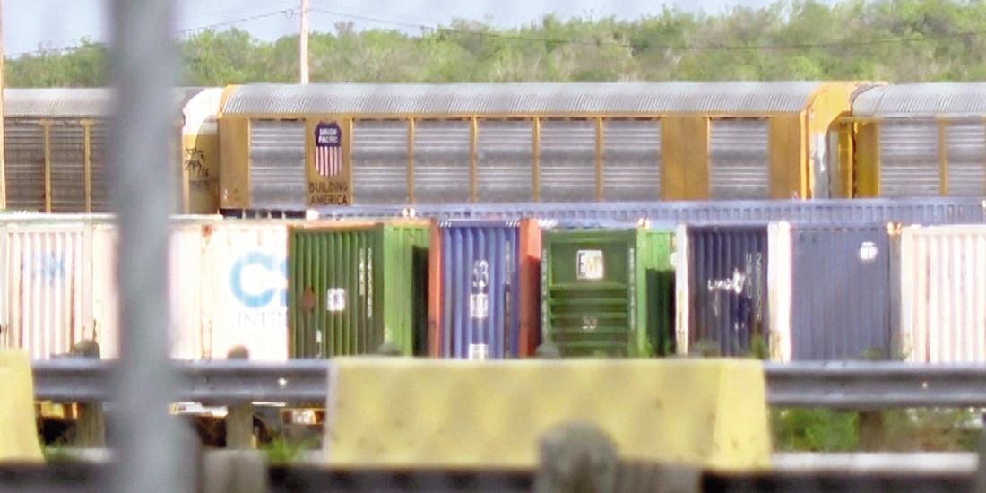 Los vagones del tren de Union Pacific, en Laredo, el domingo pasado.