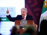 El Presidente Andrés Manuel López Obrador, en conferencia de prensa.