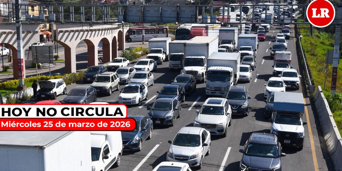 Te compartimos cómo aplica el Hoy No Circula este miércoles 25 de marzo de 2026 en CDMX y Edomex.