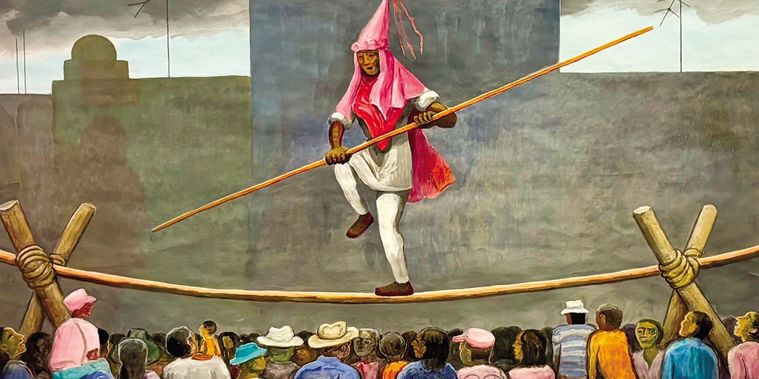 EL EQUILIBRISTA, Arturo
Estrada, s.f., acrílico sobre papel.