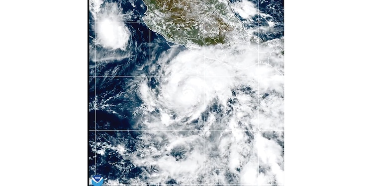 Imagen satelital de la ubicación del fenómeno, ayer por la tarde.