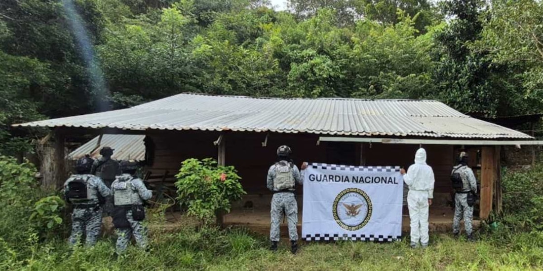 Guardia Nacional y Ejército aseguran laboratorios en Atoyac de Álvarez.