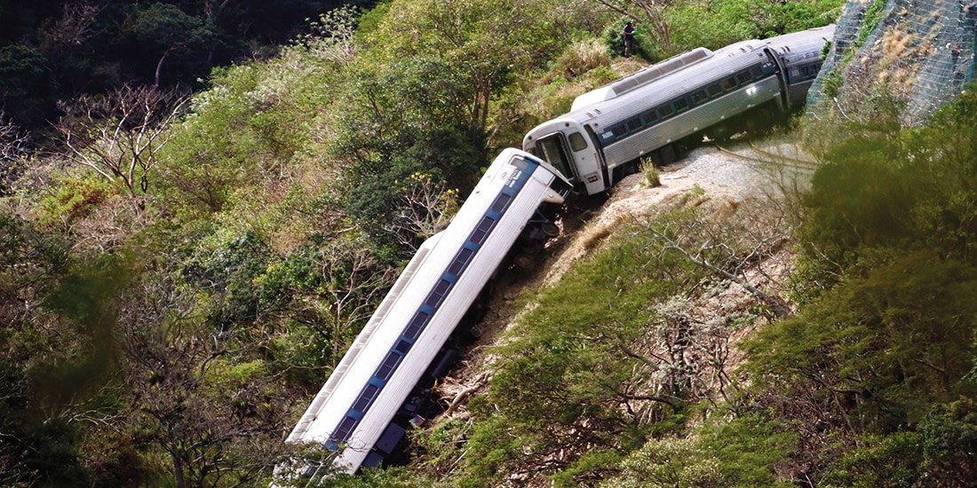 Vagones del Tren Interoceánico que se descarrilaron el pasado 28 de diciembre.