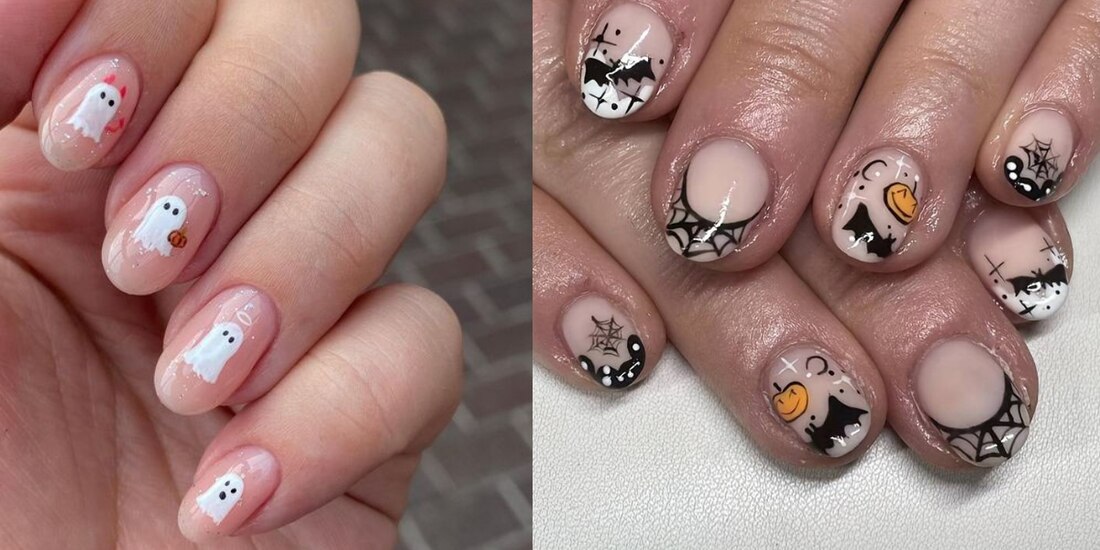 Uñas cortas para Halloween 2024.