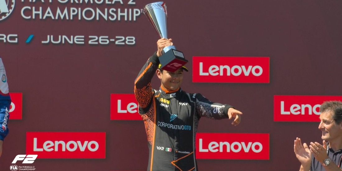 Rafael Villagómez culminó tercero en el Sprint del Gran Premio de Austria de F2.