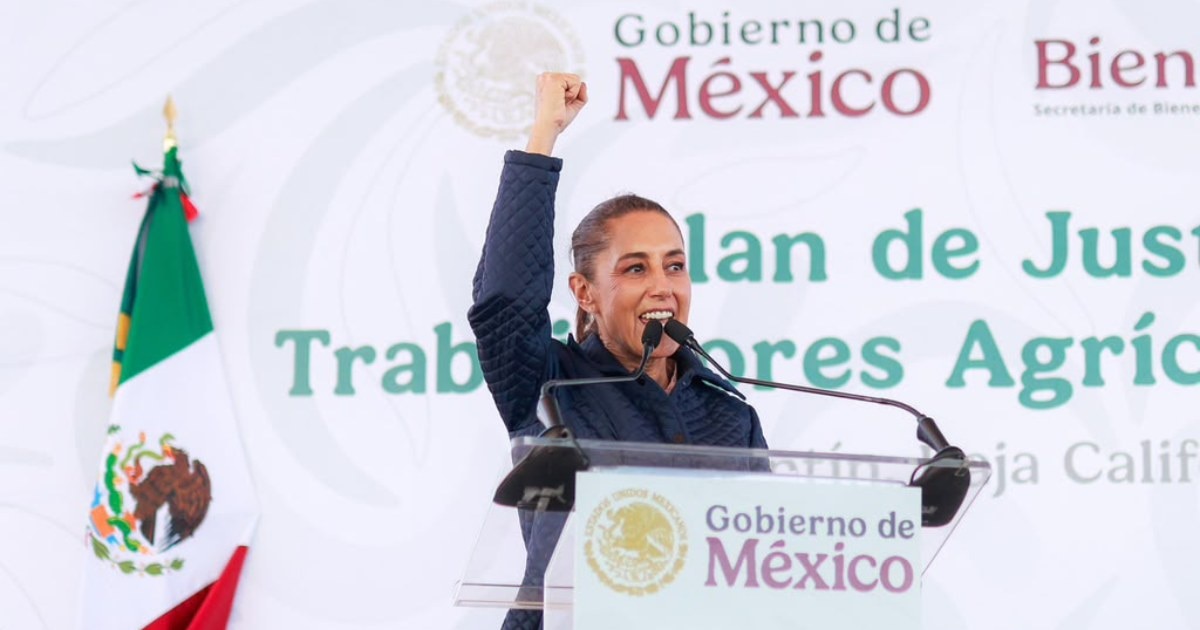 Sheinbaum entrega apoyos vivienda en San Quintín, BC; beneficia jornaleros