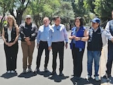 Alcalde Giovani Gutiérrez Aguilar entrega primer tramo repavimentado de la Calzada de la Virgen.