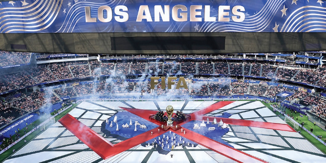 VISTA GENERAL del SoFi Stadium durante la inauguración en Los Ángeles, California, ayer