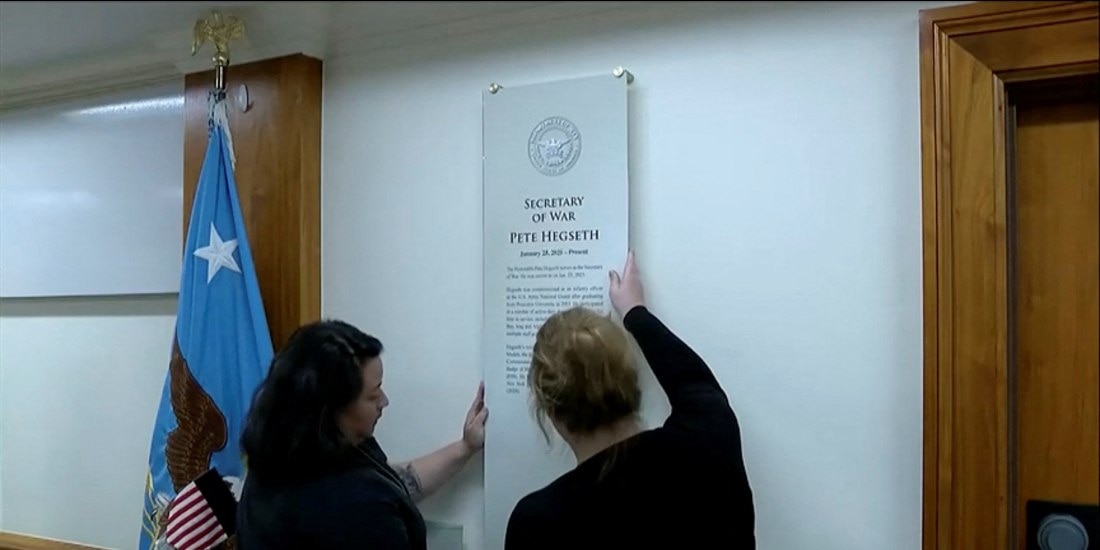 Trump ordena cambiar nombre del Pentágono por Departamento de Guerra.