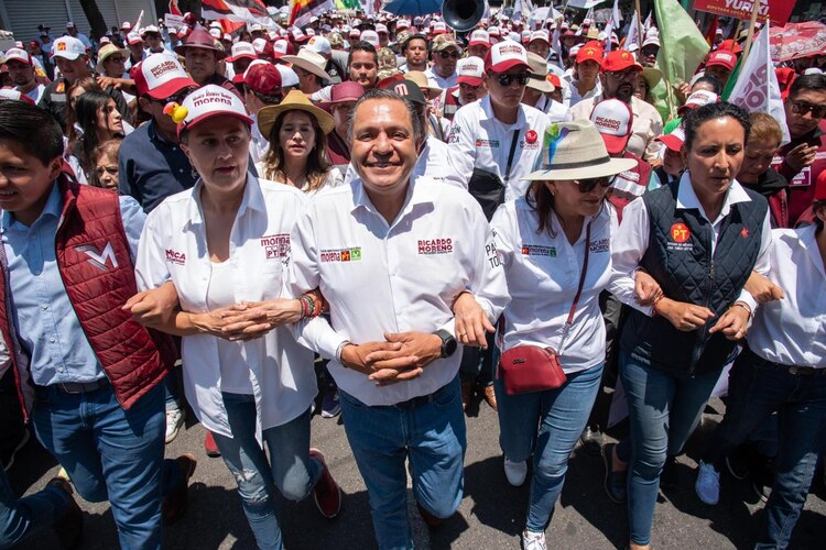 "Vamos a la victoria", declara Ricardo Moreno durante el cierre de su campaña en la capital mexiquense.