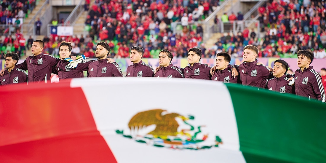 Jugadores de la Selección Mexicana previo al inicio del partido ante Chile, el martes pasado.