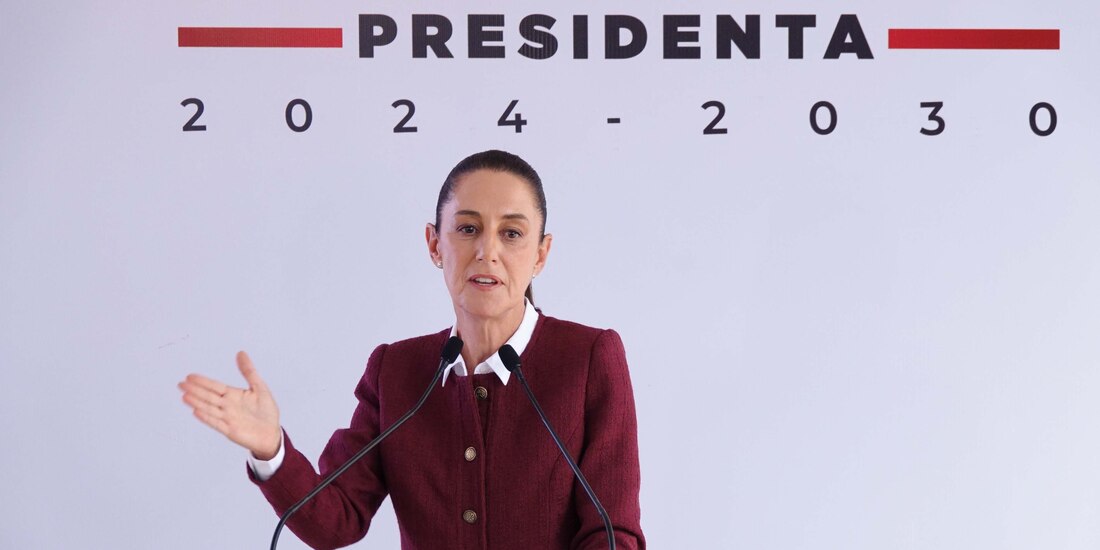 Claudia Sheinbaum en conferencia de prensa, ayer.